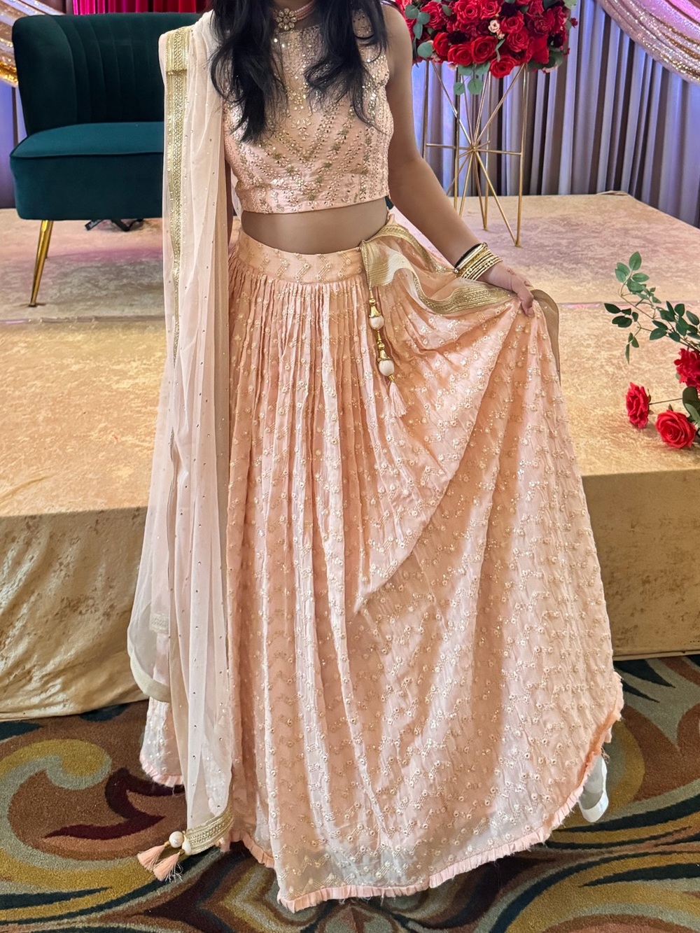 Blush Pink Embellished Lehenga Set size 0 - Picture 15 of 16